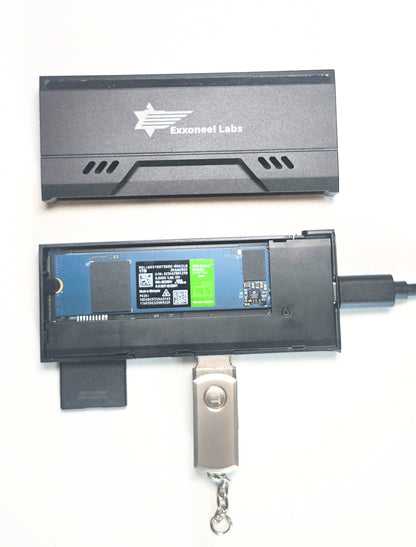 USB Hub with M.2 NVME/SATA SSD Enclosure, 10 Gbps Dock, SD/TF, USB 2.0 Ports