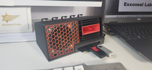 ArenaSound CreatorDoc | Ultra USB Hub Gear for Creators | m.2 NVME SSD, SD/TF, USB 2.0 & USB C Ports | Black & Red