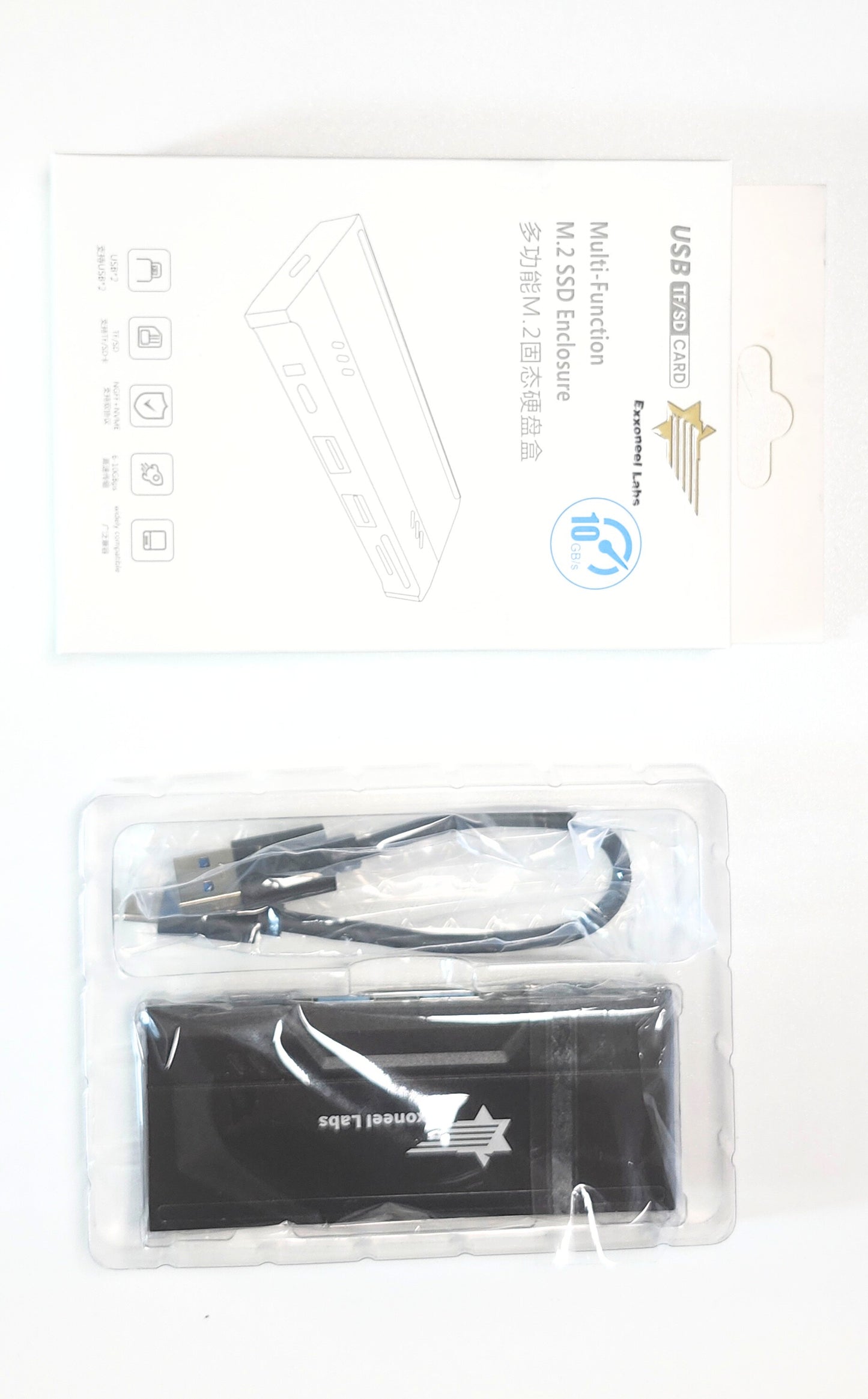 USB Hub with M.2 NVME/SATA SSD Enclosure, 10 Gbps Dock, SD/TF, USB 2.0 Ports