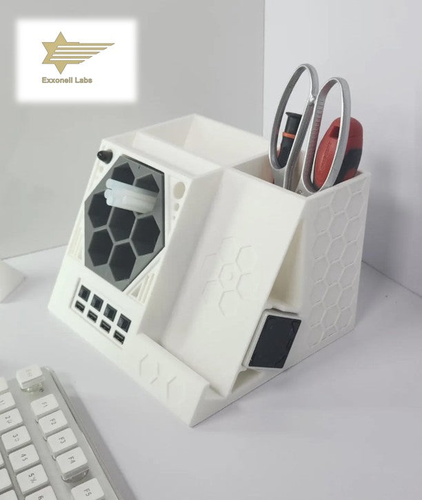 Desktop Organizer Command Station with USB for Tech Enthusiasts & Productivity Seekers