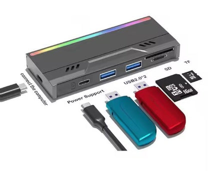 USB Hub with M.2 NVME/SATA SSD Enclosure, 10 Gbps Dock, SD/TF, USB 2.0 Ports